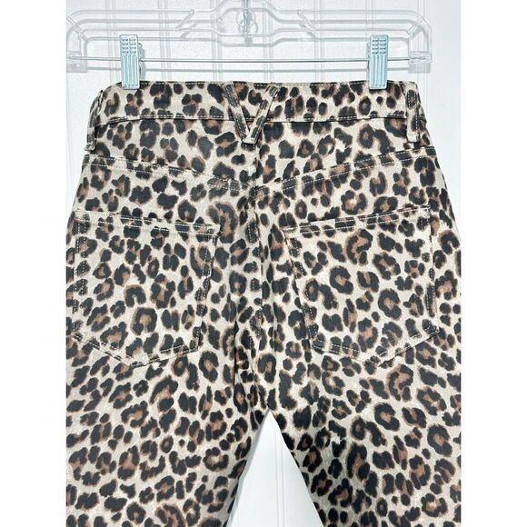 Veronica Beard Leopard Coated Print Mid Rise Skinny Brooke‎ Jeans Size 26 Size 2 - Picture 7 of 13
